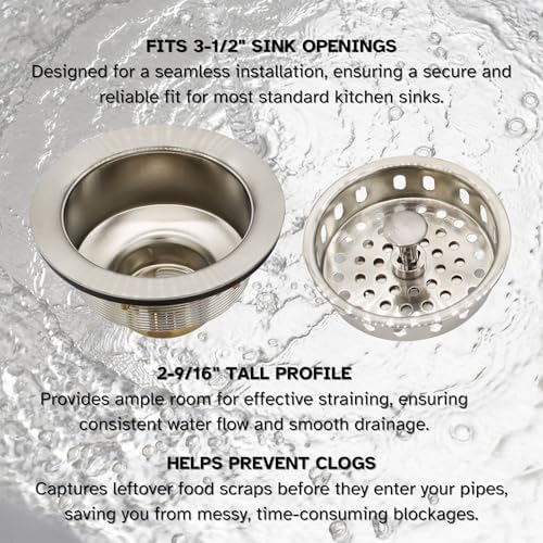 Westbrass A2165-07 4-1/4" OD Post Style Large Kitchen Basket Strainer - Image 6