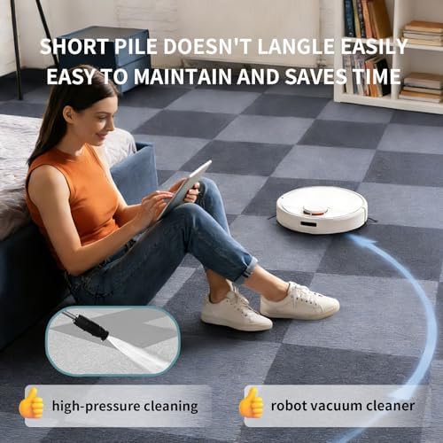24 * 24in Peel and Stick Carpet Tiles, Self Adhesive Floor Squares - Image 7
