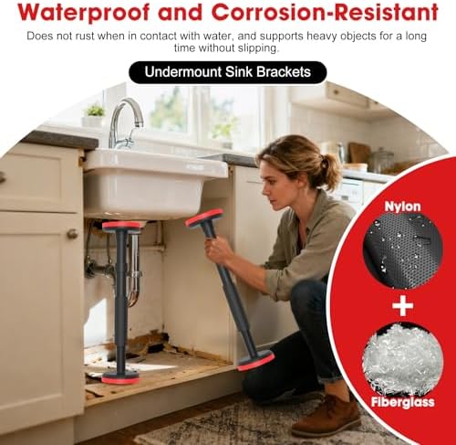 Adjustable Shelf Support Pole for Undermount Sink Cabinet Shelf 7.1-17.3in - Image 3