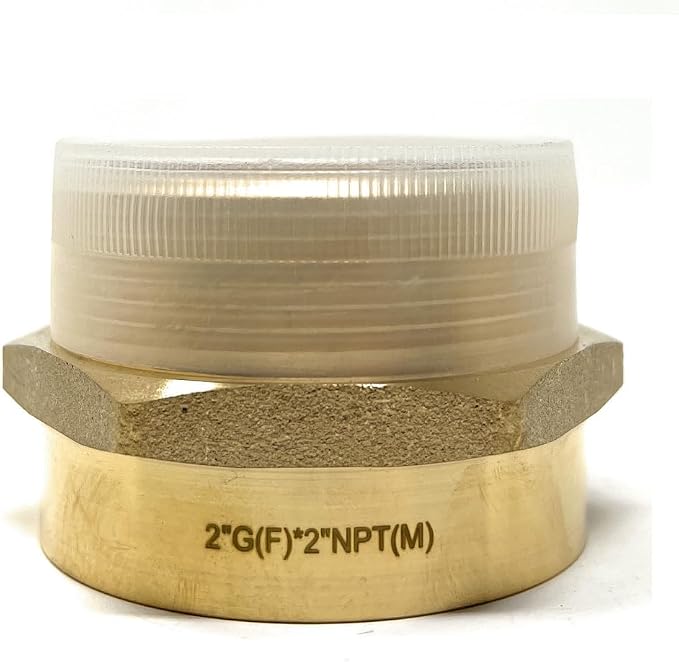 Cascada 2" G Thread Female to NPT Male Pipe Fitting Adapter | Lead-Free Brass - Image 4