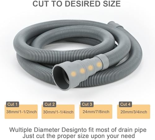 5ft Universal Washing Machine Drain Hose Extension Kit, 7-Piece Set - Image 3