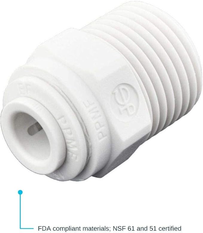 John Guest 1/4 Inch OD x 3/8 Inch NPT Straight Connector, Push to Connect - Image 3