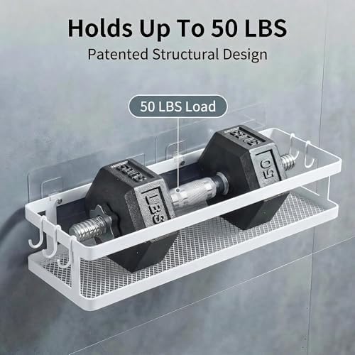 PUSDON 2-Pack 16.5" Extra Long Slim Shower Caddy, Adhesive Wall Mount Bathroom - Image 5
