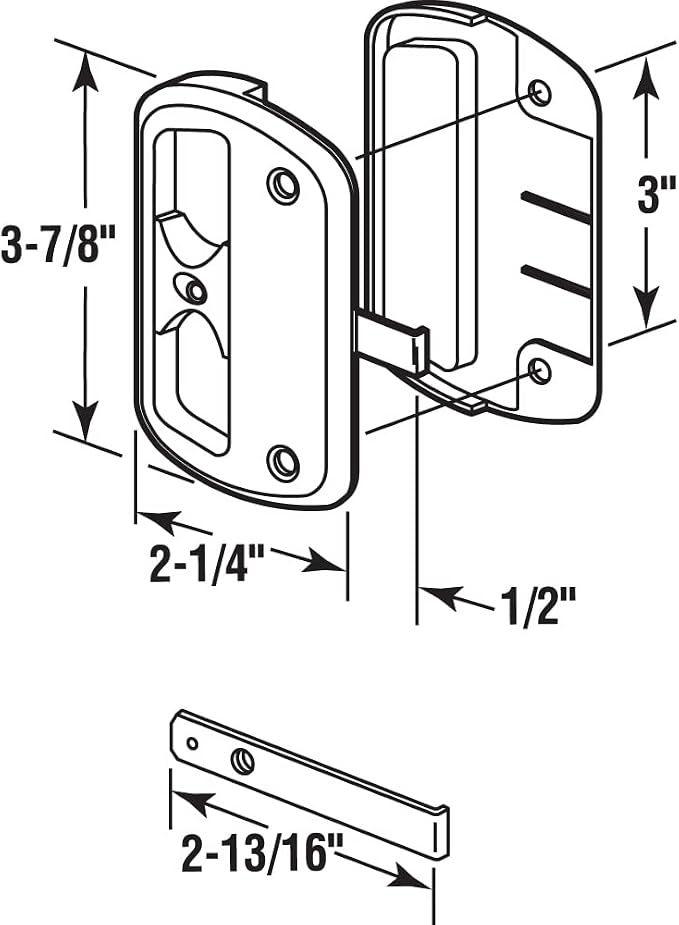 Prime-Line A 186 Black Plastic Sliding Screen Door Latch and Pull - Image 2