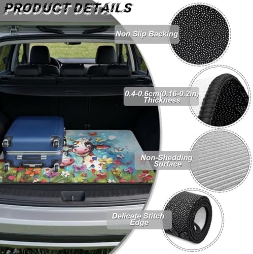 Cow Flower Car Trunk Mat Universal Fit 29"x39" - Image 6