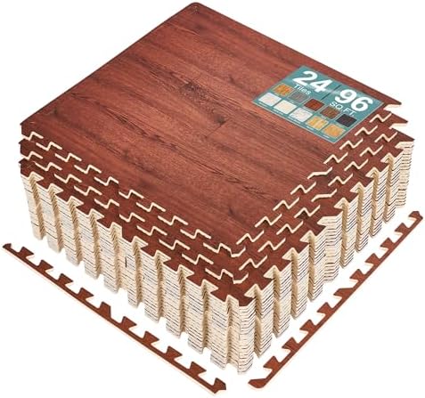 Sorbus Wood Grain Floor Tiles Foam Mat EVA Interlocking Mats Tile 3/8-Inch by Sorbus