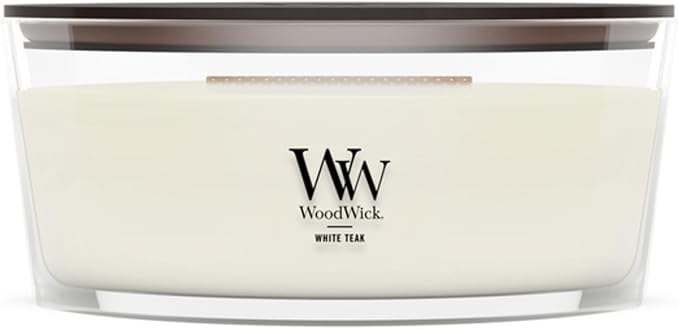 WoodWick White Teak Gifts for Women and Men, 16 oz Ellipse Candle by Unknown