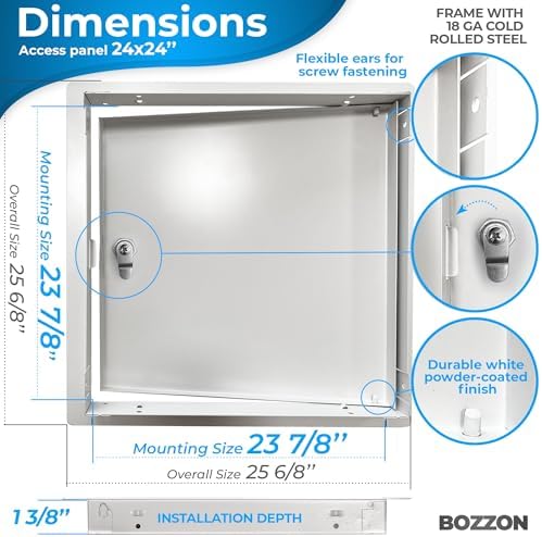 BOZZON Access Panel for Drywall 24 x 24 inch – Metal Door - Image 2