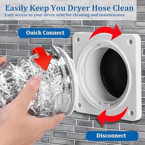 4 inch Dryer Vent Connector Kit, 90 Degree Dryer Vent Elbow, Dryer Wall Vent Cap - Image 6