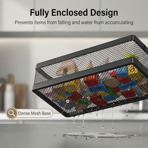 PUSDON Mesh Shower Caddy Wall Mount, Heavy Duty Adhesive Bathroom Shelf - Image 5