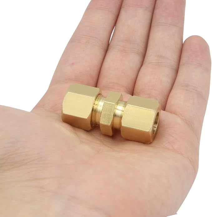 Hooshing 10PCS Brass Compression Tube Fitting 3/8" OD x 3/8" OD Connector - Image 4