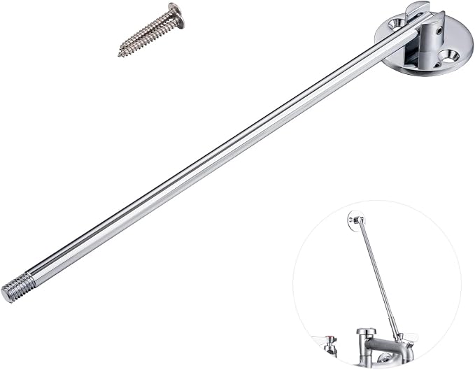 Mop Sink Faucet Support Rod Wall Bracket 180° Swing Installation Kit by Phivan
