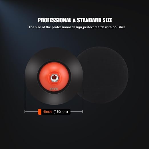 SPTA 2Pcs RO Rotary Flexible Backing Plate, Hoop-and-Loop Face PU Soft Backing - Image 2