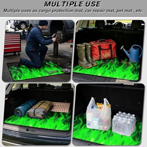 Green Fire Print Outdoor Trunk Mat 29"x39" - Image 3