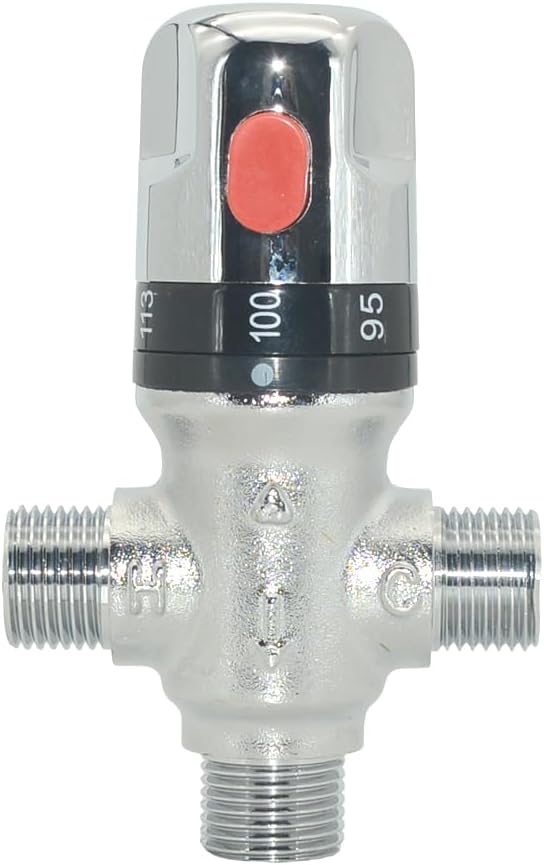 Thermostatic Mixing Valve, Solid Brass- Golden Thermostatic Shower Valve - Image 2