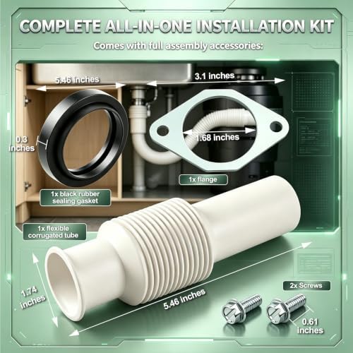 Flexible Garbage Disposal Drain Tube Replacement Kit - Image 3