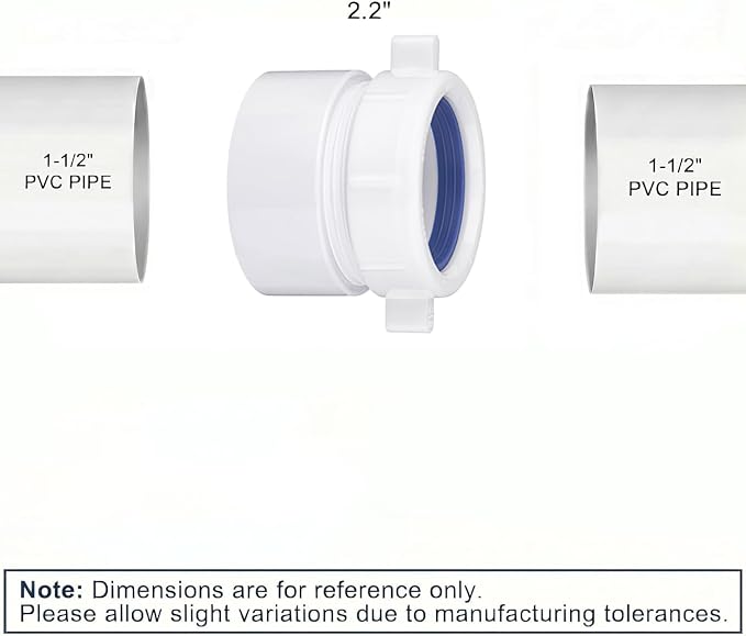 tatatagear 1-1/2 inch P-trap Adapter Connector White - Image 4