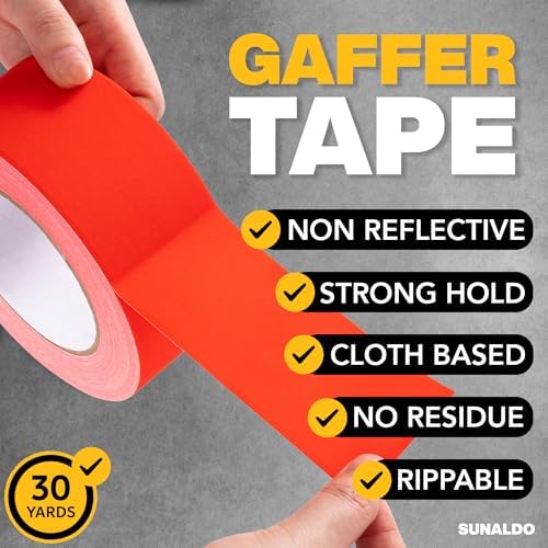 Gaffers Tape Heavy Duty, Easy Rip, No Residue | Red - Image 3