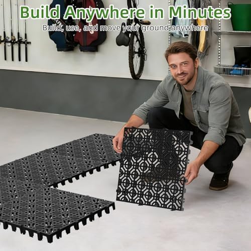 20 Pcs 15.7" x 15.7" Heavy Duty Ground Protection Mats, Interlocking Non-Slip - Image 6