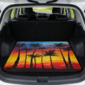 Palm Sunset Trunk Mat 29"x39" by Mintulipy