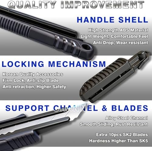18mm Utility Knife, Auto-Lock Heavy Duty Retractable Box Cutter - Image 4