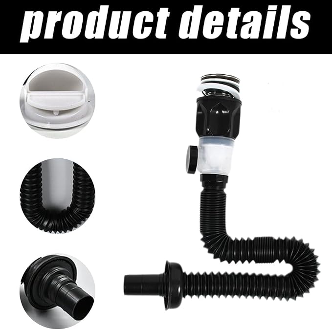 Bathroom Sink Drain Kit, P-Trap Sink Drain Pipe Tube, Flexible Expandable Sink - Image 4