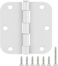 TDCHINGES 3 1/2" Matte White Door Hinges 3.5" 5/8" Radius Rounded 18 Pack | by TDCHINGES
