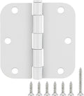 TDCHINGES 3 1/2" Matte White Door Hinges 3.5" 5/8" Radius Rounded 36 Pack | by TDCHINGES