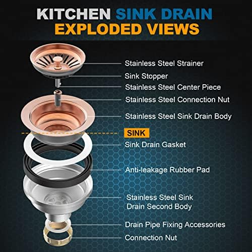 BOTEMY B9173 Kitchen Sink Drain Assembly 3-1/2 inch - Image 3