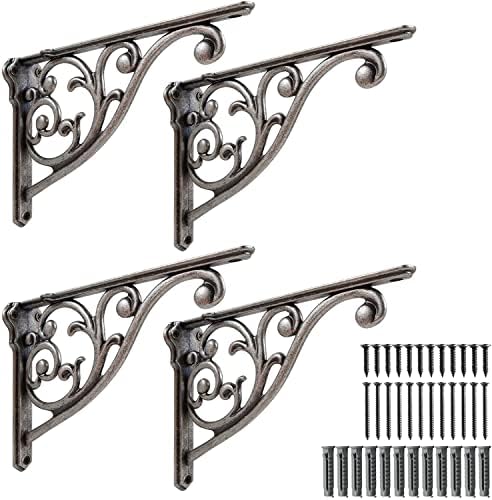 Khtumeware Ornate Decorative Shelf Brackets, 10 inch Big wall Mounted Shelving by khtumeware