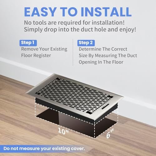 Howeall 6x10 Inches 2 Pack Heavy Duty Walkable Floor Register - Image 6