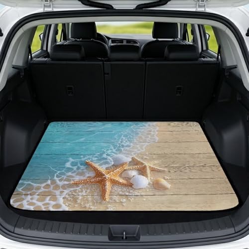 Beach Sea Starfish Trunk Mat for SUV Sedan Hatchback 29"x39" by Darisoco
