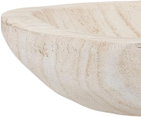 Large Whitewashed Decorative Wood Bowl - Image 5