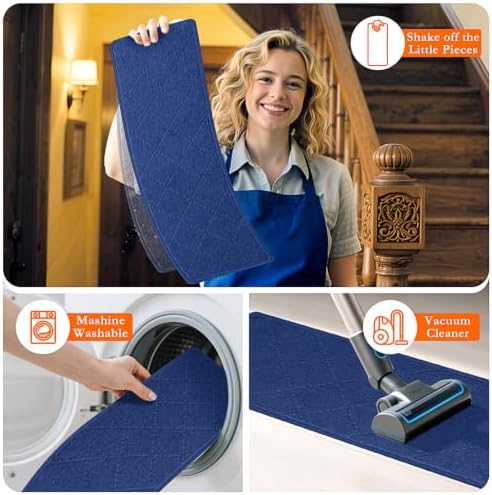 Stair Treads for Wooden Steps 10 PCS, Non Slip Stair Rugs Blue - Image 5