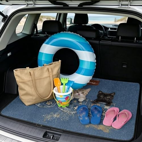 Funny Cat Print Heavy Duty Cargo Mat Racing Trunk Mat Universal Waterproof - Image 2