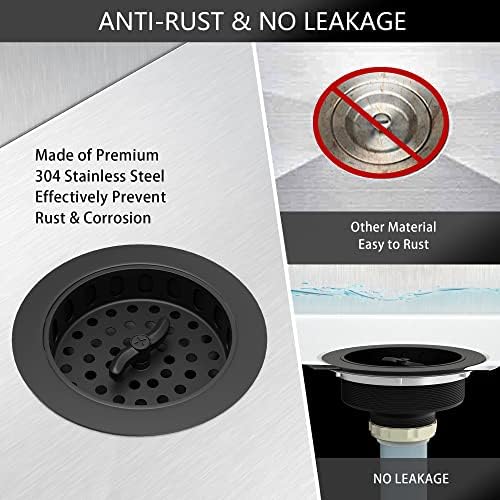 Black Sink Drain Strainer 3-1/2 Inch, Kitchen Sink Drain Assembly Kit - Image 5