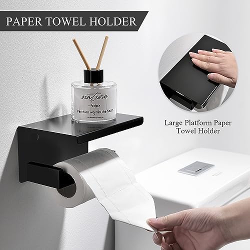 TURS 4-Piece Bathroom Hardware Set Brushed Gold and Black Towel Bar Set Include - Image 3