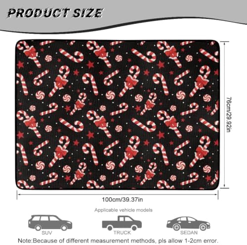 Black Candy Cane Universal Car Trunk Mat All Weather Trunk Protection Cargo - Image 7