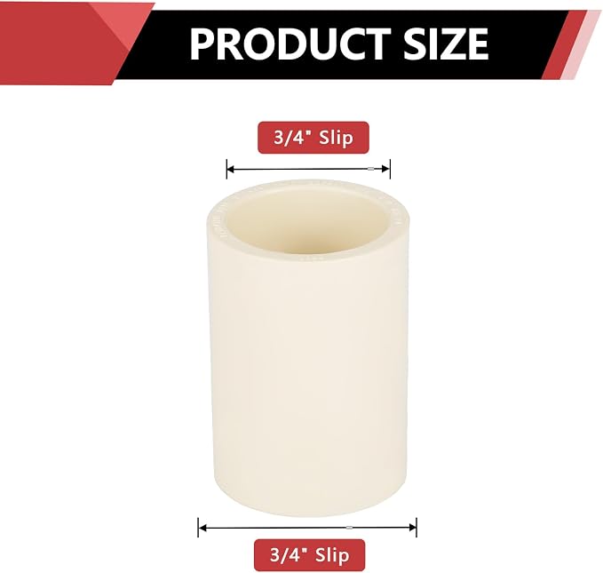 30 Pack EFIELD CPVC Coupling Adapter Fittings, 3/4" Slip x 3/4" Slip | Socket - Image 2