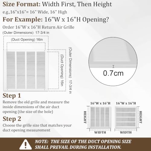24x16 Steel Return Air Grille, Fits 24"W x 16"H Duct Opening - Image 4