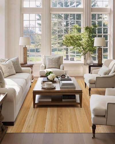 5'×6.6' Non Slip Vinyl Rug Waterproof 1.8mm Thick, Woodgrain Pattern Vinyl by StepSoftlyLiveBoldly