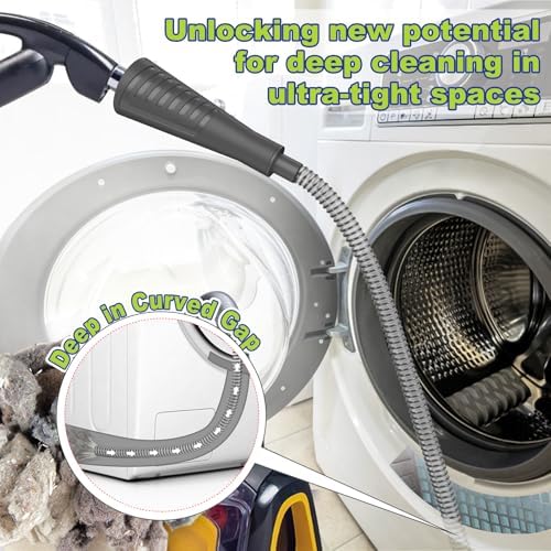 Sealegend 2Pcs Dryer Vent Cleaner Kit, Vacuum Hose Attachment & Brush Black - Image 2