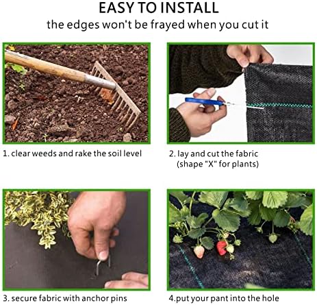 6ft x 300ft Weed Barrier Landscape Fabric, 3.5oz Heavy Duty Woven Ground Cover - Image 5