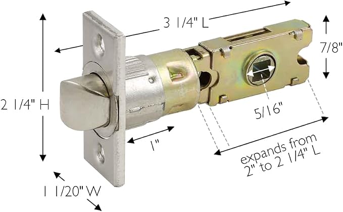 Design House Passage Door Latch, 6-Way Adjustable Fit, Square Spindle, Emblem - Image 2
