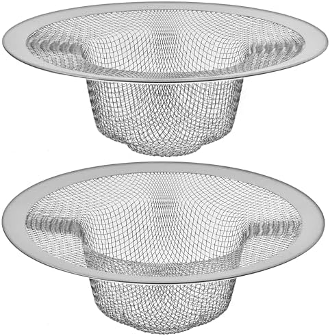 2 Pack - 4.5" Top / 3" Mesh Basket - Kitchen Sink Drain Strainer Stainless by HilltopProducts