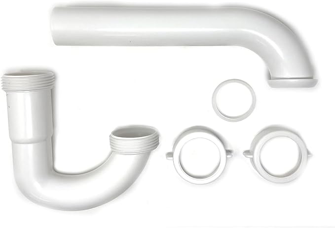 1 1/4" P Trap Kitchen Sink Bathroom, Fits 1 1/4" White Plastic Tubular - Image 2