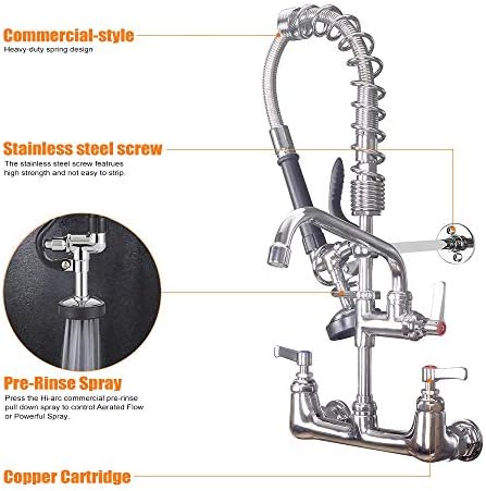 MSTJRY Commercial Faucet with Sprayer 20" Height, - Image 2