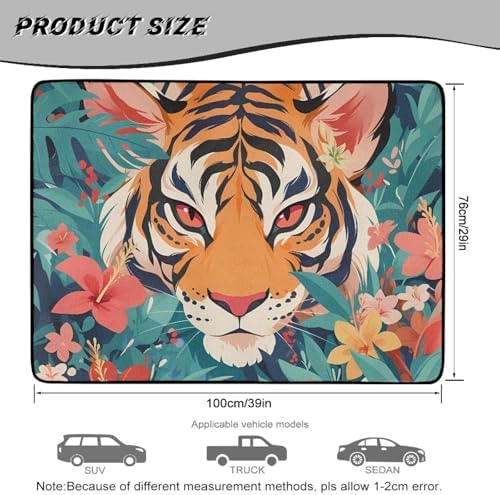 Tiger Floral Universal Cargo Liner Gardening Trunk Mat Waterproof Cargo Liner - Image 7