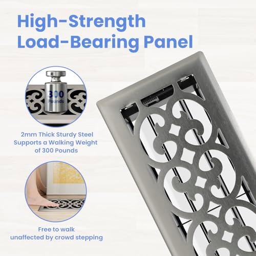 Howeall 4x12 Inches 4 Pack Heavy Duty Walkable Floor Register - Image 2