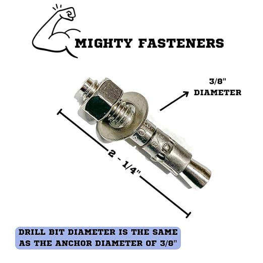Mighty Fasteners Wedge Anchors – Heavy-Duty 304 Stainless Steel Expansion Bolts - Image 4